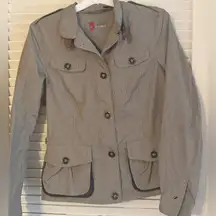 Cinque FRIDA Gingham Utility Jacket with Leather Trim - German-Engineered