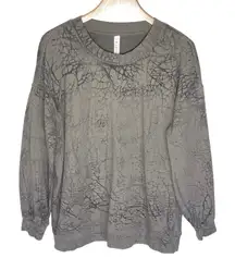 LULULEMON Women’s Perfectly Oversized Crewneck Sweatshirt Gray Crackle