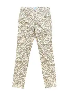 J CREW Skinny Jeans Womens Sz 28 Toothpick High Rise Tan Leopard Safari Jungle