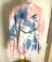 Urban Nation Smile Face Tie Dye Sweatshirt Pullover XL