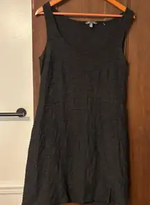 Toad & Co Samba Wave Texture Organic Cotton Tank Dress Charcoal Black Size M