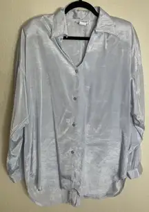 Vintage‎ Caviar Womens Medium Lilac Button Up Blouse Top Career Office Fairy USA