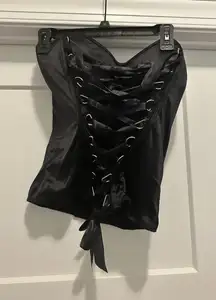 Spirit Satin Corset Women’s Size 2x Plus Gothic Black Lace Up Cosplay Witchy