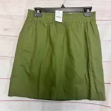 J. CREW Factory Olive Green Pull On Side Walk Mini Short Skirt  Sz 4