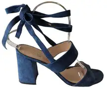 Club Monaco  Wrap Sandals Aelena Size 7 Blue Suede Heeled