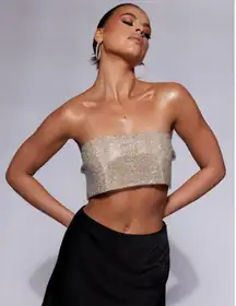 Gold Metallic Crop Top