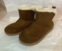DEARFOAMS‎ SMALL EU 35 BROWN SUEDE/FUR BOOTIES PREOWNED