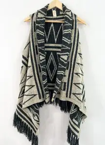 Truluv Aztec Western Knit Fringe Cardigan Vest sz Girls 12 Boho Southwestern