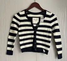 Small Sweater Blue/White Striped Button Up Size XS