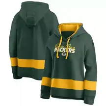 NFL Green Bay Packers Women's Halftime Adjustment Fleece Hooded Sweatshirt, S