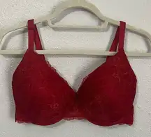 Gloria Vanderbilt Red Lace Bra Size 40D