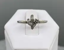 Sz 8 - Dainty Solid Sterling Silver Saguaro Cactus Ring