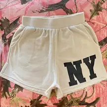 new york high waisted cream lounge shorts
