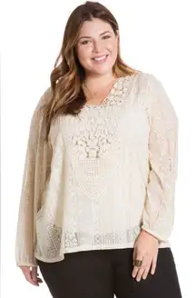 Maurices Ivory All Over Lace Top