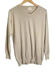 Dreamers Sweater Womens Size Medium‎ V-Neck Cream Pullover Long Sleeve