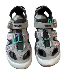 Teva Omnium Sport Sandal Size 7.5 Women Gray Purple Hiking Outdoors Adjustable