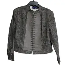 Vintage Hunt Club Jacket Sz XL Gray Military Equestrian Coastal Cowgirl Western