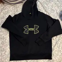 Under Armour Black Hoodie with Neon Green Logo