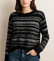 Calvin Klein Jeans Striped High Low Sweater Black White Women’s M