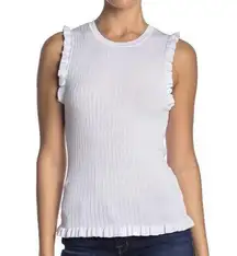 Laundry By Shelli Segal White Ribbed Tank Top