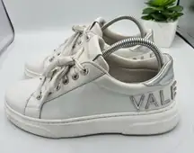 Valentino by‎ Mario Alice White Leather Logo Sneakers Women’s Size 8.5