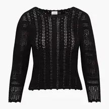 Aritzia Wilfred free black soir crochet knitted black sweater size medium
