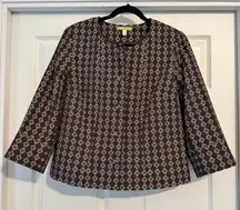 Sigrid Olsen Blazer Jacket Size 16 Brown Beige