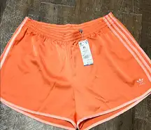 Women’s adidas sprinter shorts in semi coral! NWT 3 Strip Size XL