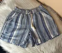 Briggs Linen Blend Striped Drawstring
Shorts Women's Size Small