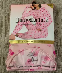 Juicy Couture Long Sleeve Top and Legging JC Cherry Pink Set Size Medium NWT