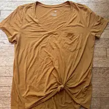 SO Brown Tie Front Short Sleeve T-Shirt