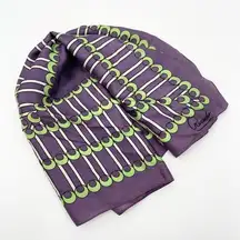 Vintage Ricardo Signature Scarf Purple Green Abstract Square‎
