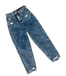 High Waisted High Rise Mom Fit Jeans Boyfriend Jeans Ripped Pants Denim Loose A