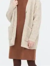 Uniqlo Ribbed Oatmeal Sweater Coat New With Tags Size Small