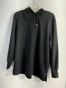 Womans Nine West Pullover Hoodie XXL Black Ribbed