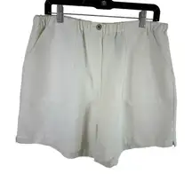 Havana Jack's Cafe Vintage Ivory Lightweight High Rise Elastic Waist Shorts Sz L