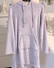 Wildfox Oversized Pullover Hoodie Lounge Wear Dress Plush Velvety New Women L XL