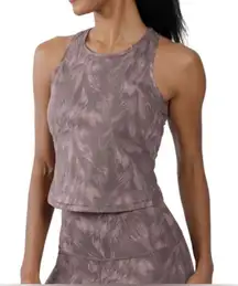 NWT - Women's Air Lux Feather Palm Tree Print Racerback Cropped Tank Top.