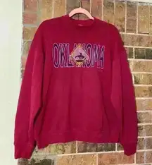 1996 Burgundy Oklahoma crewneck sweatshirt