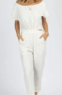 LABEYE CREAM TOP AND BOTTOM JOINT JUMPSUIT SIZE MEDIUM