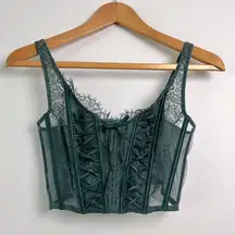 Victoria’s Secret |Dream Angels Forest Green Lace Corset sz M