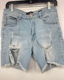 Black label size‎ Medium Distressed Denim Jeans shorts Edgy Casual Style