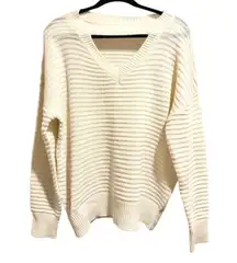 Main Strip Women’s Knit Style Choker Peep Hole Ribbed Sweater 