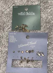 8 Pairs Of Gold Earrings Wild Fable‎ Universal Thread Brand New