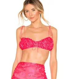 For Love &Lemons Avalon Tie Strap Bra Top Flamenco