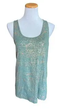 NWT Womens BCG Horizon Metallic Heathered Novelty Tank in Dark Forest - Sz 2X