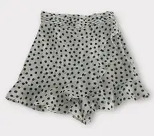 Zara Black and White Polka Dot Ruffle Skort