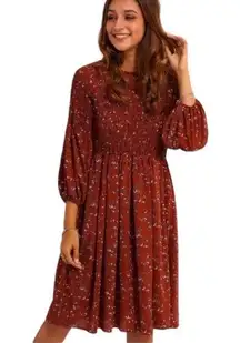 Roolee  Rust Floral Dress