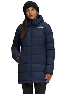 The North Face NWT  Gotham Parker Puffy Jacket Navy Blue Hooded Down Womens XS