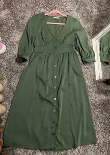 Le Lis Forest Green Cottagecore Prairie Maxi Dress
